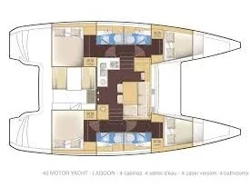 Grundriss der Yacht LAGOON 40 - Senza Meta