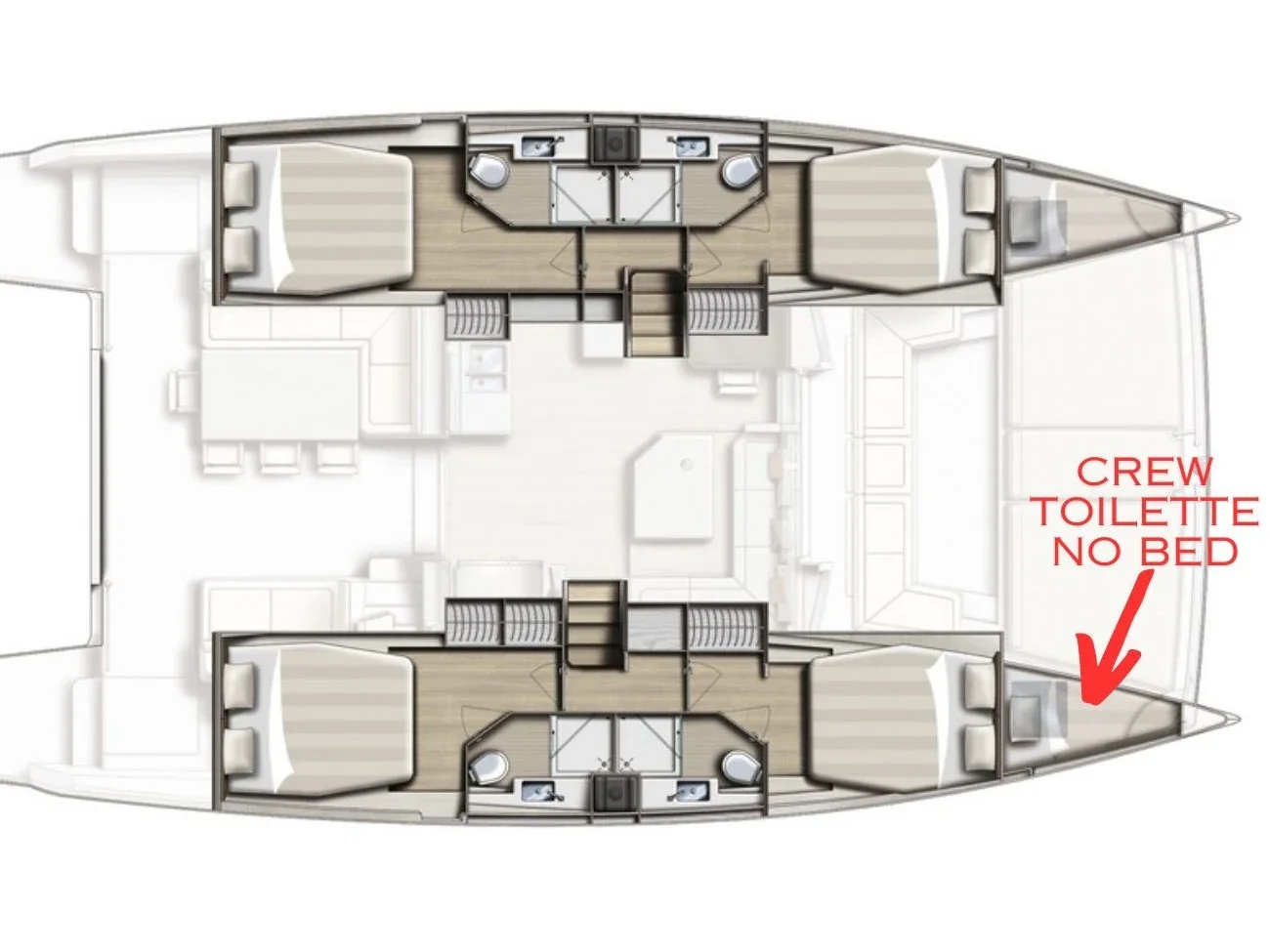 Grundriss der Yacht CATANA Bali 4.3 - Fasteam One