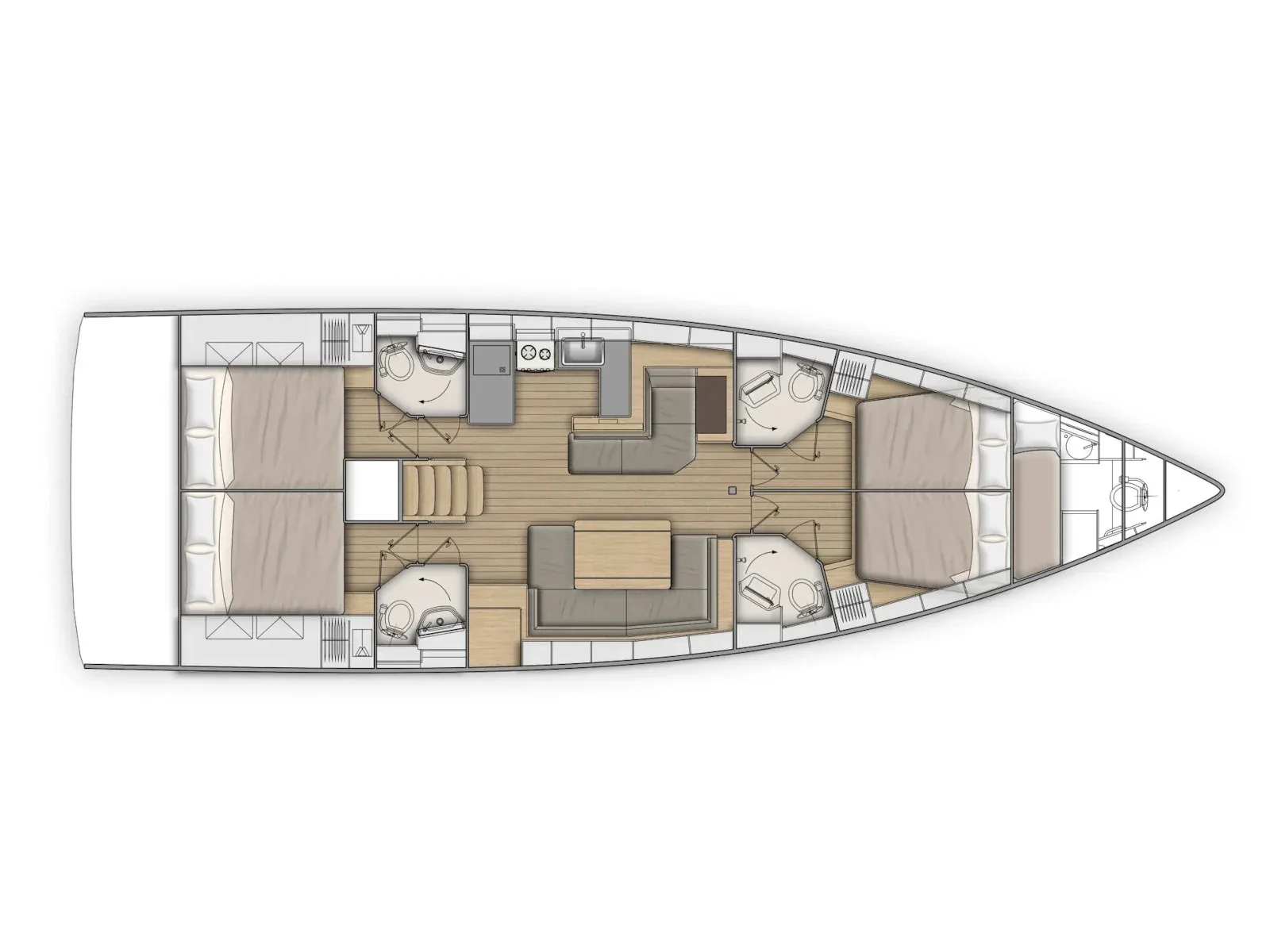 Grundriss der Yacht BENETEAU Oceanis 51.1 - Adriatic Sense 1