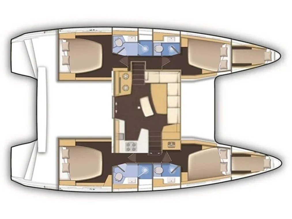 Grundriss der Yacht LAGOON 46 - Zoey