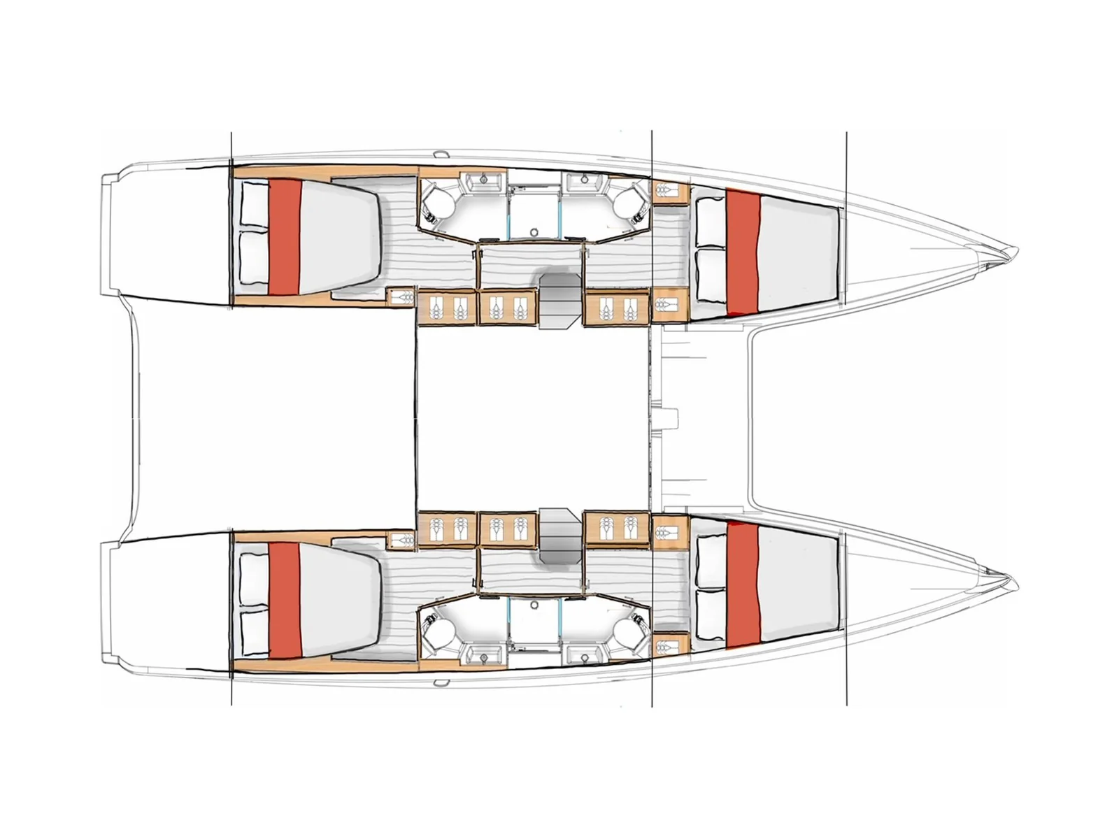 Grundriss der Yacht EXCESS-CATAMARANS 13 - One Journey