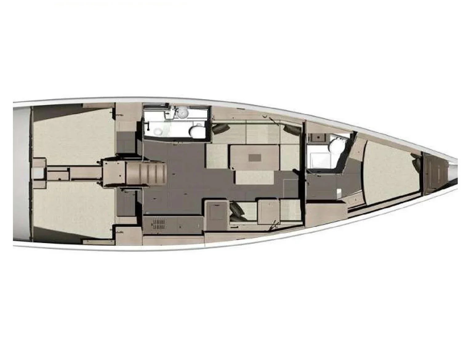 Grundriss der Yacht DUFOUR 412 Grand Large - Gavi