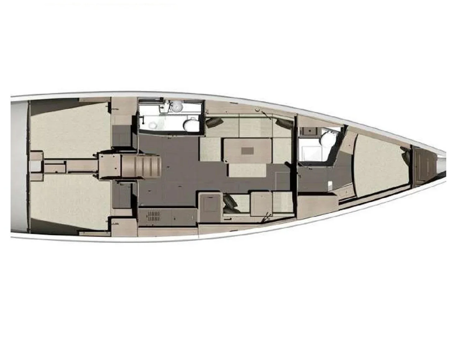 Grundriss der Yacht DUFOUR 412 Grand Large - Francesca II