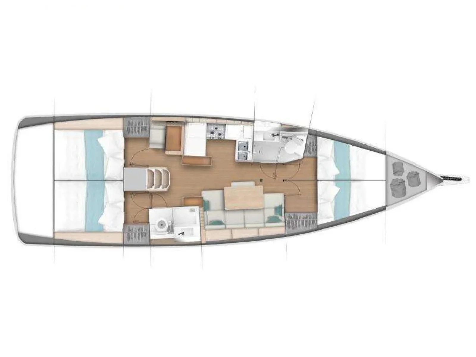 Grundriss der Yacht JEANNEAU Sun Odyssey 440 - Indira