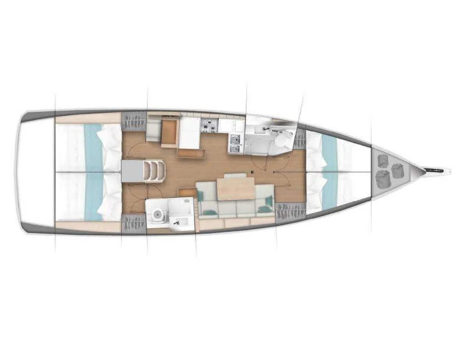 Grundriss der Yacht JEANNEAU Sun Odyssey 440 - Malala