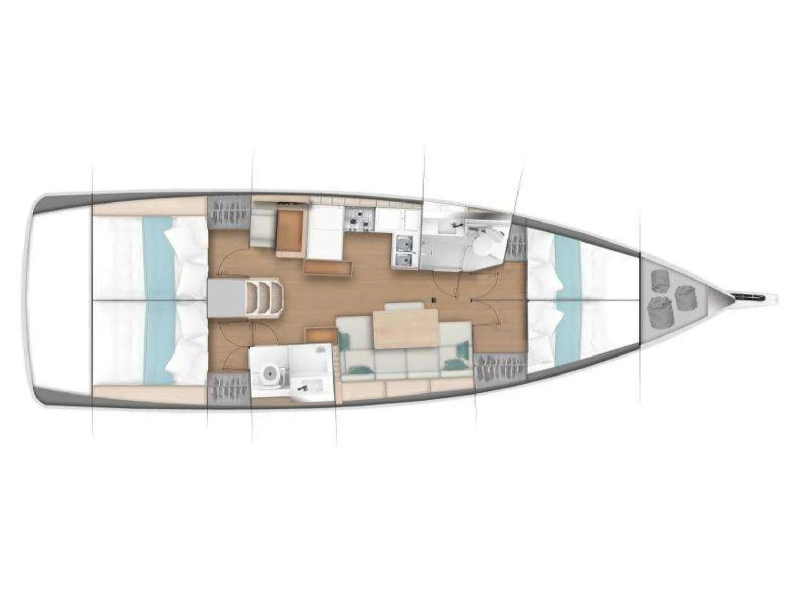 Grundriss der Yacht JEANNEAU Sun Odyssey 440 - Marilyn