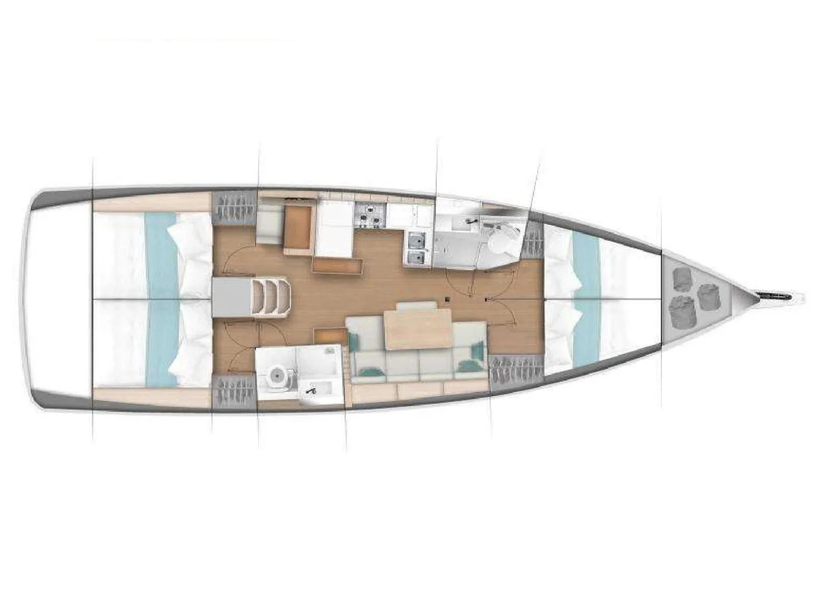 Grundriss der Yacht JEANNEAU Sun Odyssey 440 - Coco