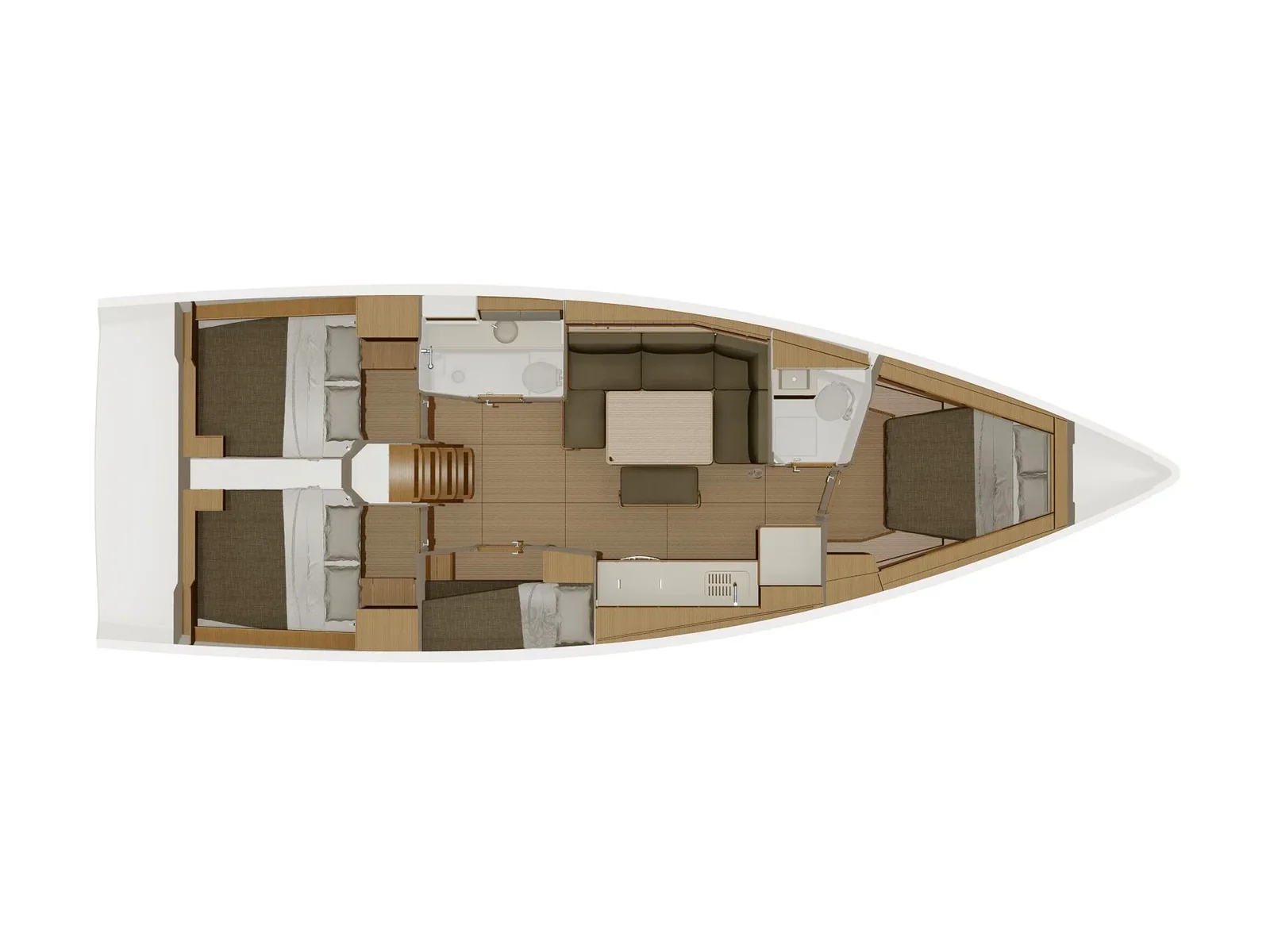 Grundriss der Yacht DUFOUR 430 Grand Large - First Love