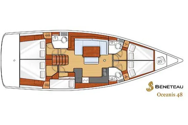 Grundriss der Yacht BENETEAU Oceanis 48 - Nabucco