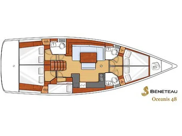 Grundriss der Yacht BENETEAU Oceanis 48 - Nabucco