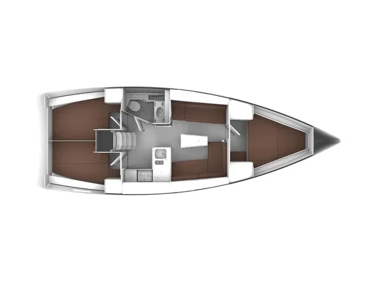 Grundriss der Yacht BAVARIA Cruiser 37 - Fiamma
