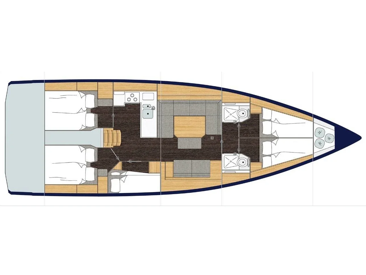 Grundriss der Yacht BAVARIA C45 Holiday - Aurora
