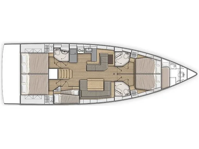 Grundriss der Yacht BENETEAU Oceanis 51.1 - Marea