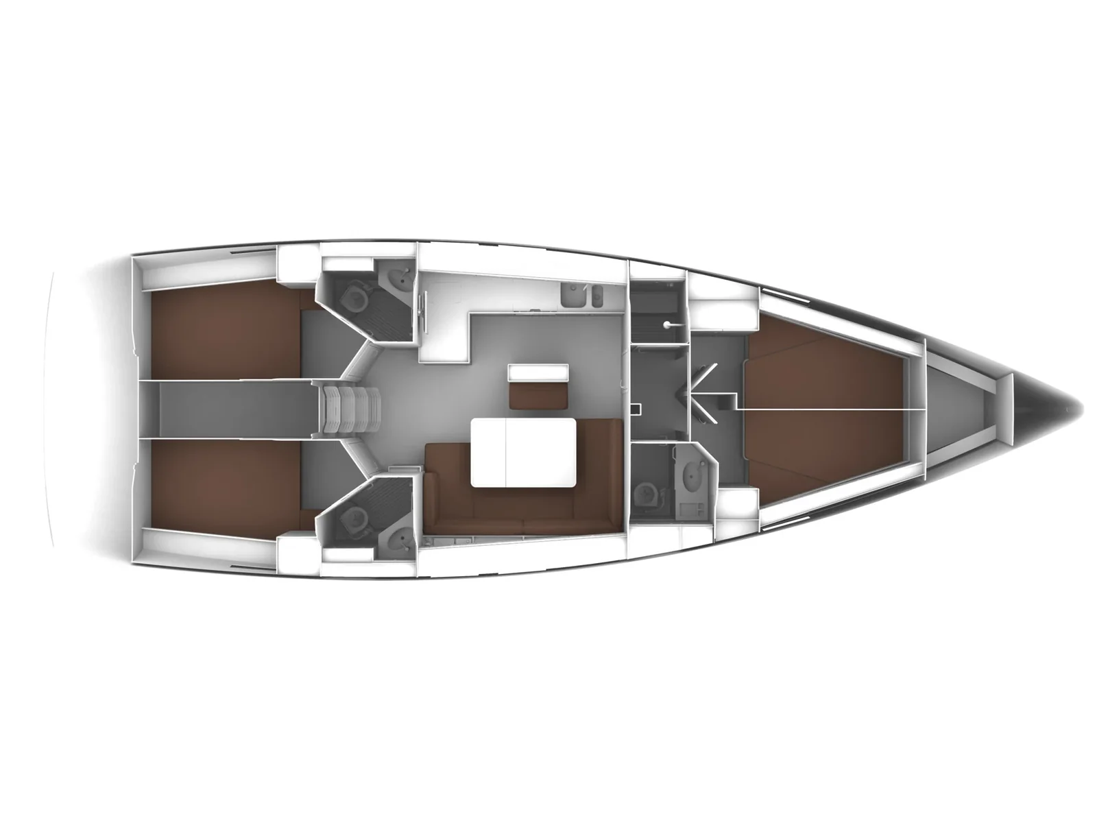 Grundriss der Yacht BAVARIA Cruiser 46 - Protein