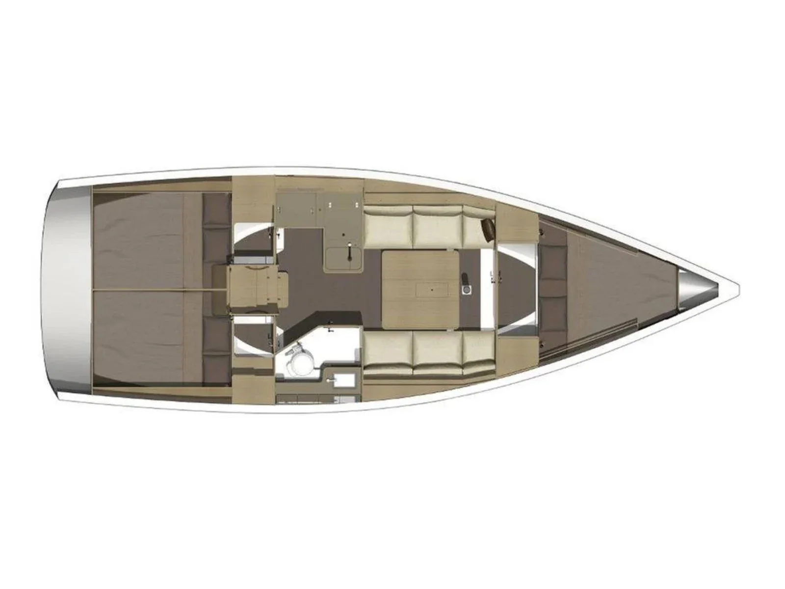 Grundriss der Yacht DUFOUR 360 Grand Large - Sileb