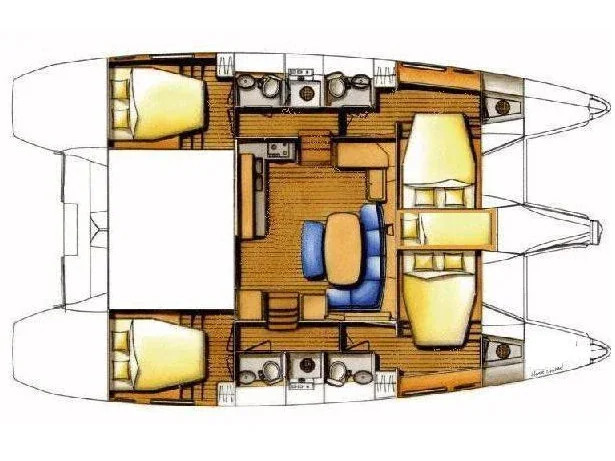 Grundriss der Yacht LAGOON 421 - Marimar