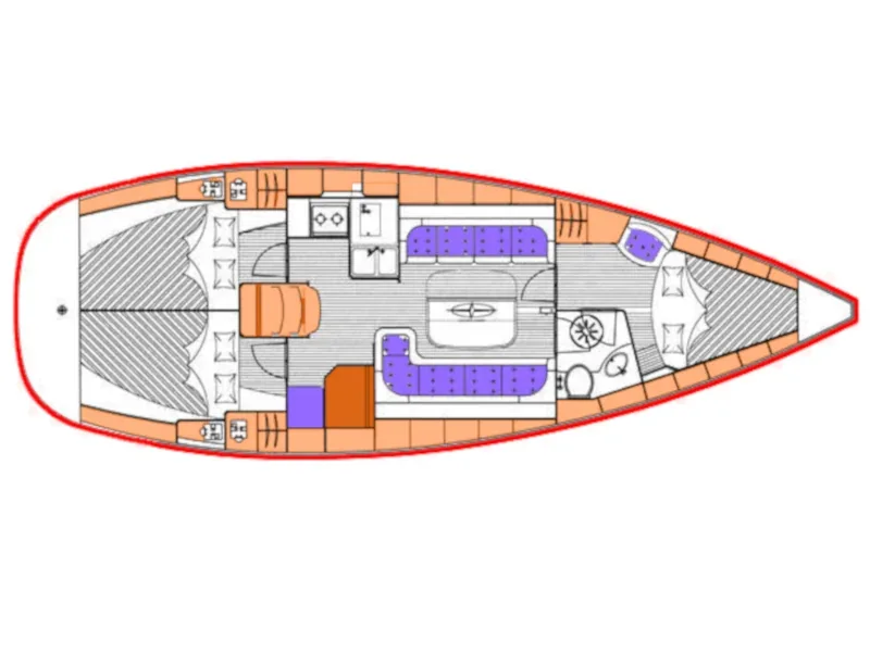 Grundriss der Yacht BAVARIA 37 Cruiser - Gigiona