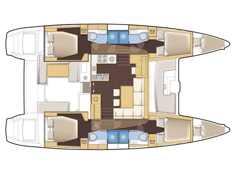 Grundriss der Yacht LAGOON 450 F