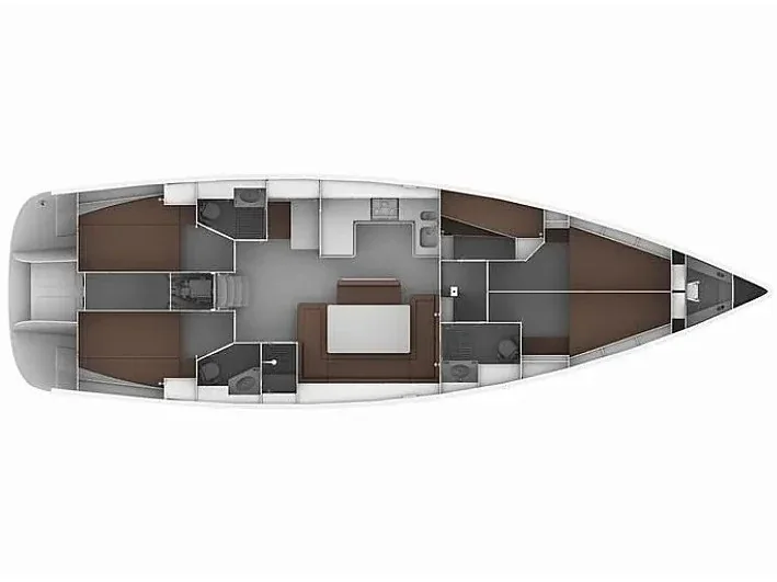 Grundriss der Yacht BAVARIA Cruiser 50 - Juniper
