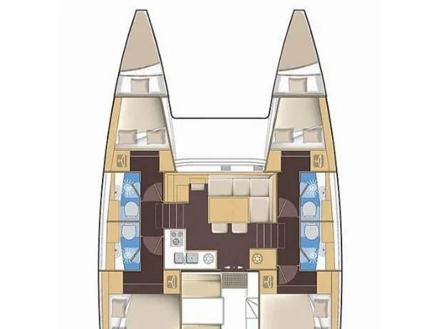 Grundriss der Yacht LAGOON 39 - Deep Blue