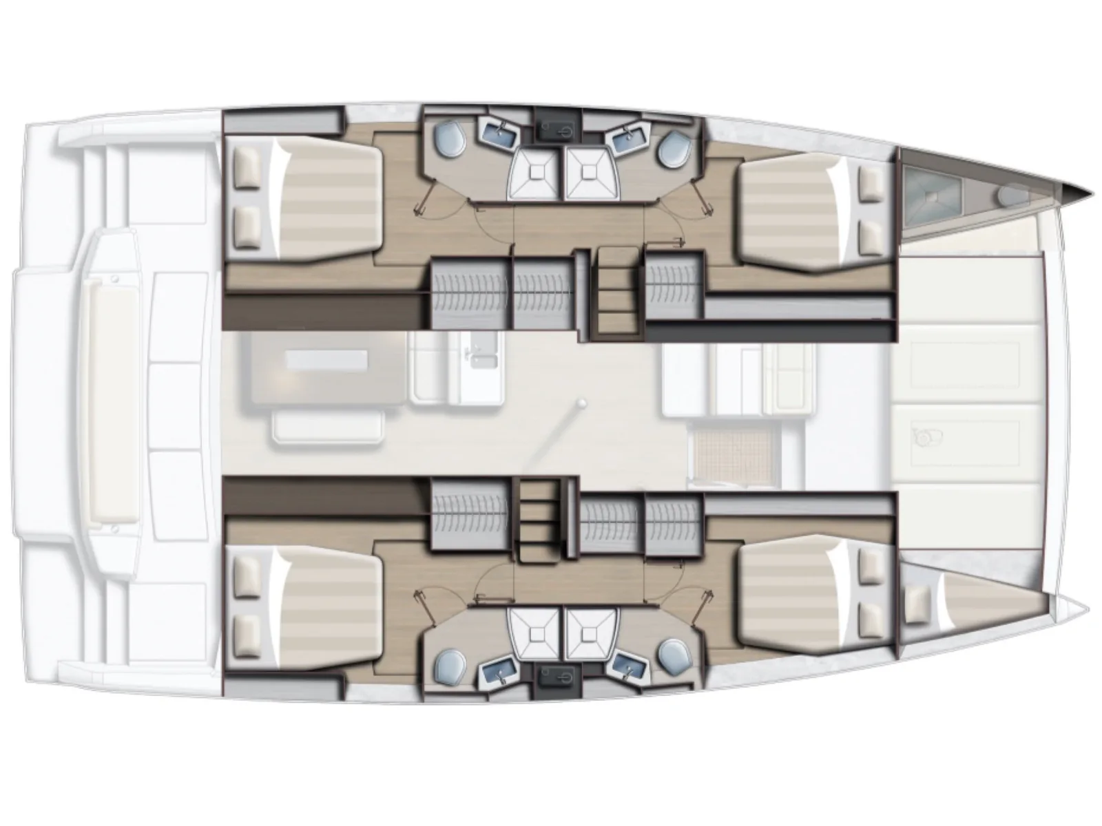 Grundriss der Yacht CATANA Bali 4.6 - Mira