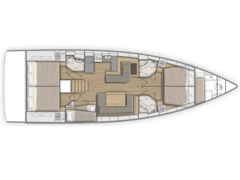 Grundriss der Yacht BENETEAU Oceanis 51.1 - Euphoria