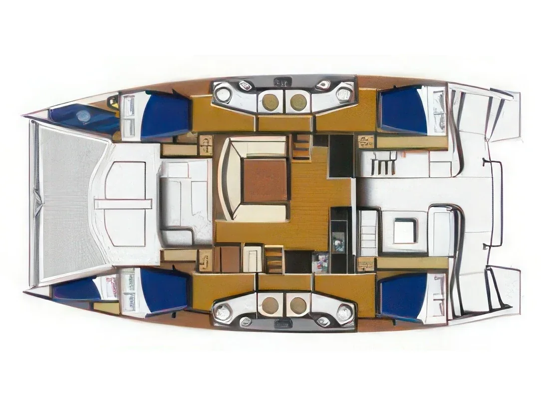 Grundriss der Yacht ROBERTSON AND CAINE Leopard 48 - Satisfaction