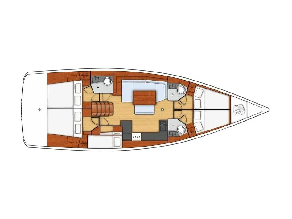Grundriss der Yacht BENETEAU Oceanis 48 - Annita