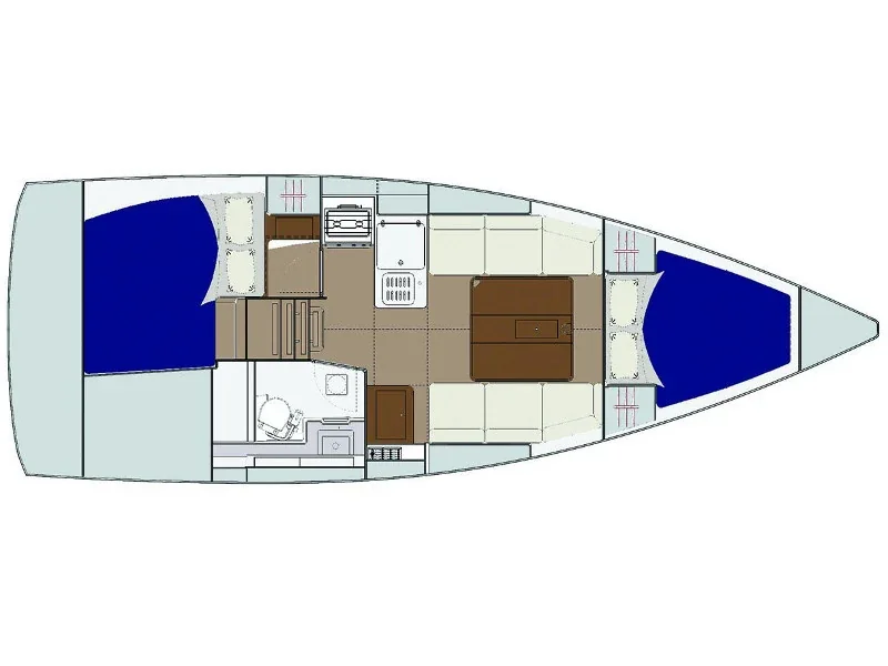 Grundriss der Yacht DUFOUR 310 Grand Large - Mio