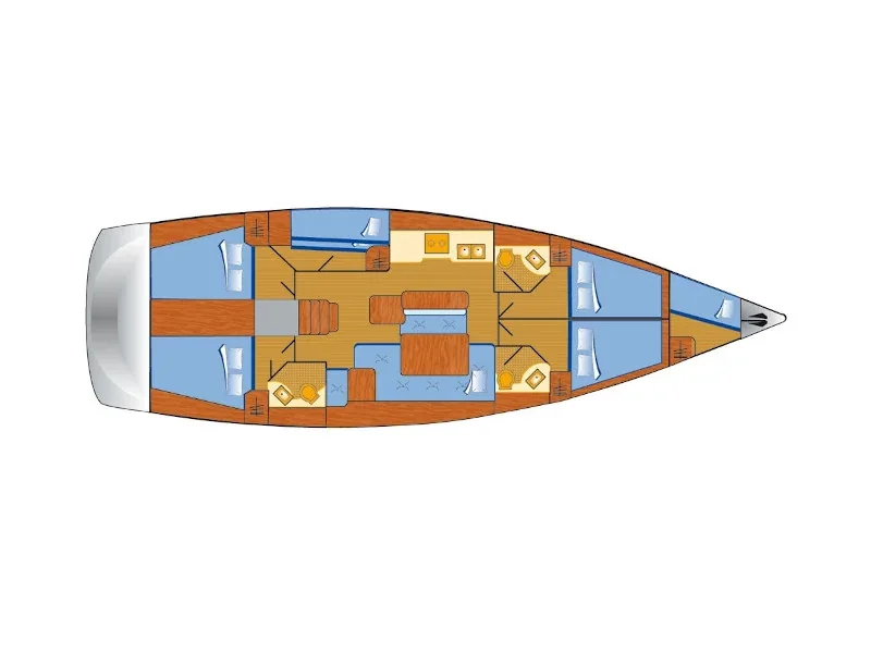 Grundriss der Yacht BENETEAU Oceanis 50 family - Big Tasty