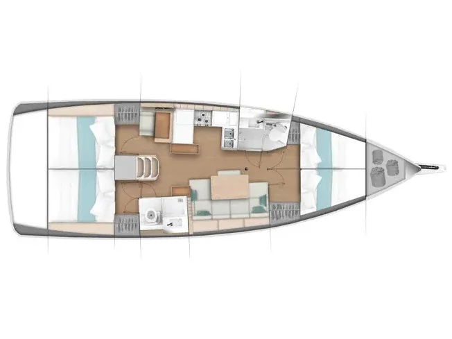 Grundriss der Yacht JEANNEAU Sun Odyssey 440 - Eleni