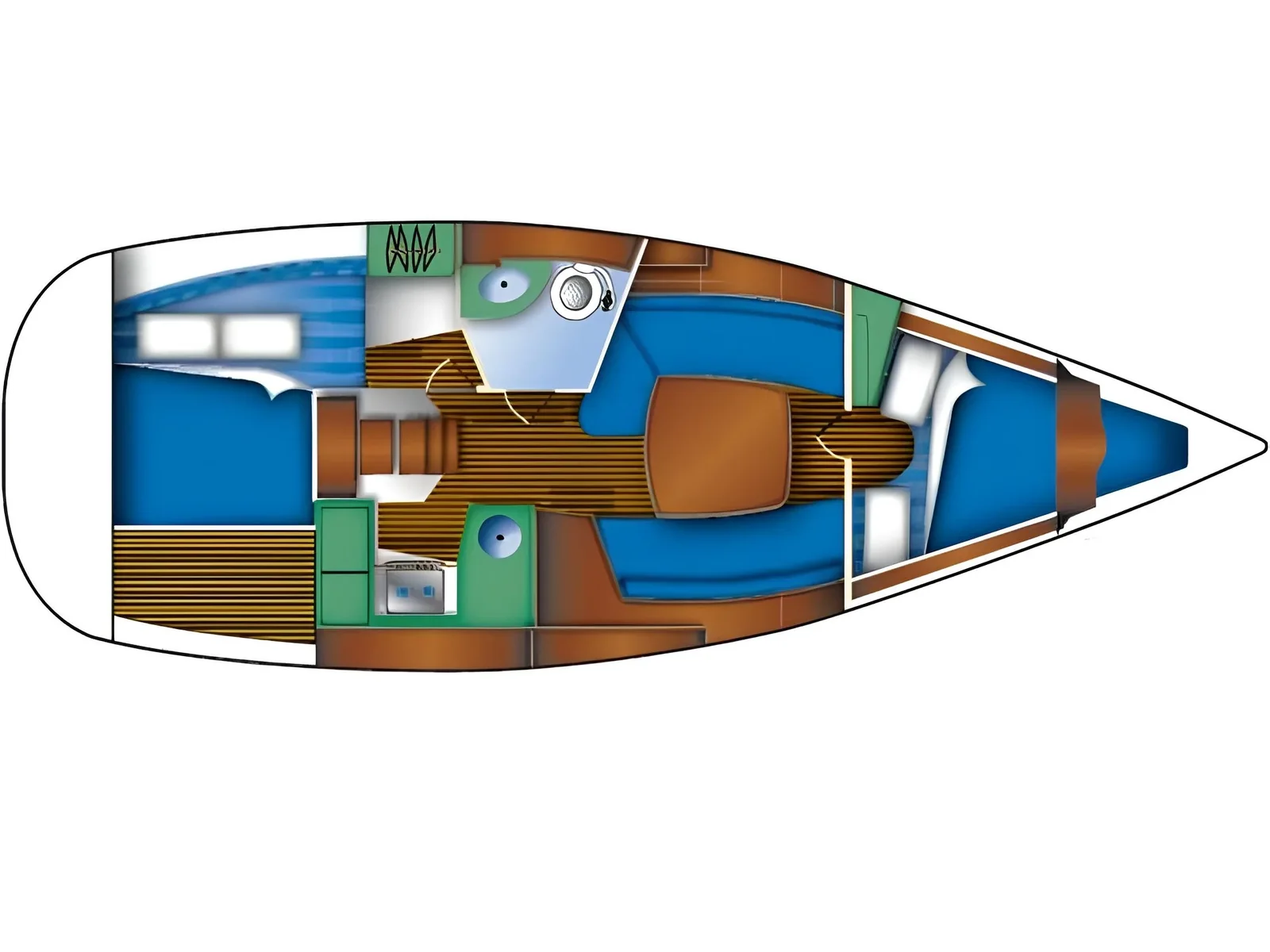 Grundriss der Yacht JEANNEAU Sun Odyssey 32i - Elif