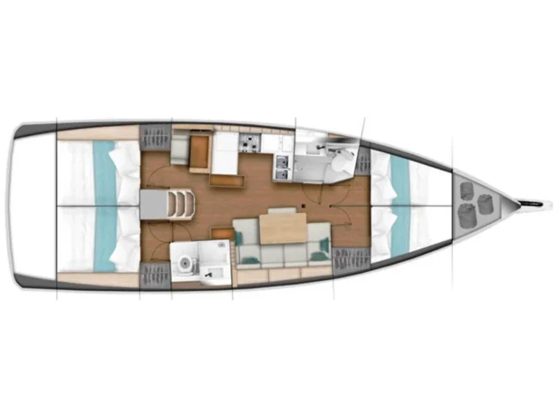 Grundriss der Yacht JEANNEAU Sun Odyssey 440 - Celine