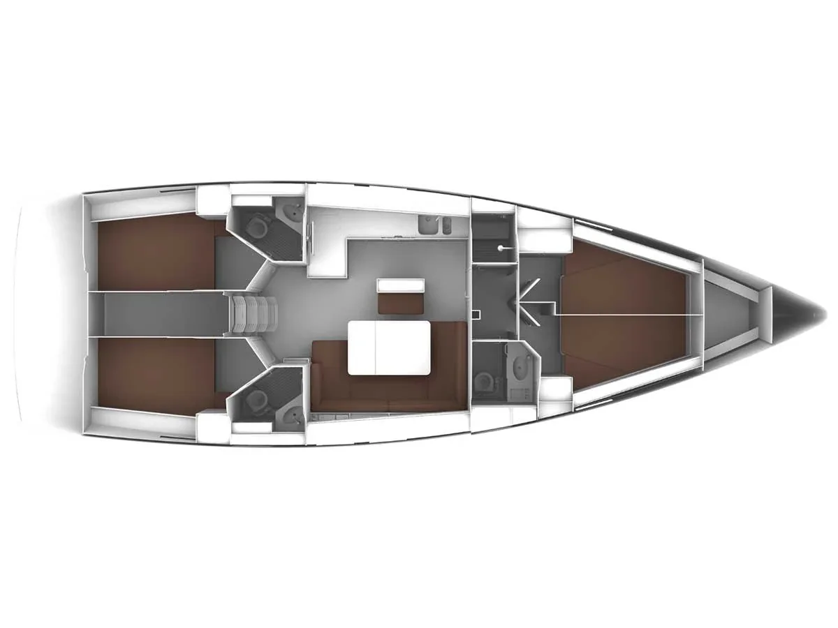 Grundriss der Yacht BAVARIA Cruiser 46 - Sail la Vie