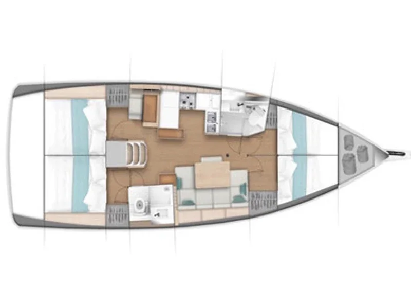 Grundriss der Yacht JEANNEAU Sun Odyssey 440 - Jolie