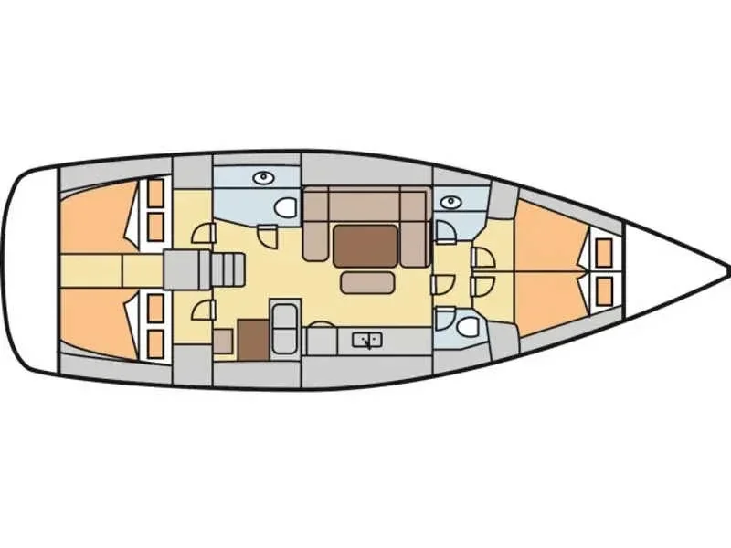 Grundriss der Yacht DUFOUR 450 Grand Large - Pandeia