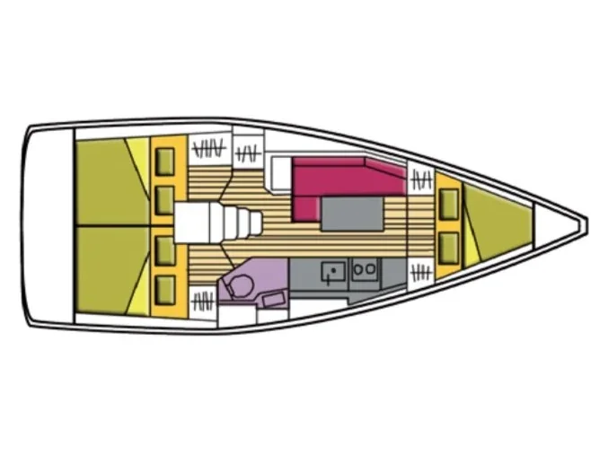 Grundriss der Yacht BENETEAU Oceanis 35.1 - Nodus