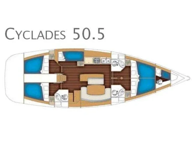 Grundriss der Yacht BENETEAU Cyclades 50.5 - Senza Segreti