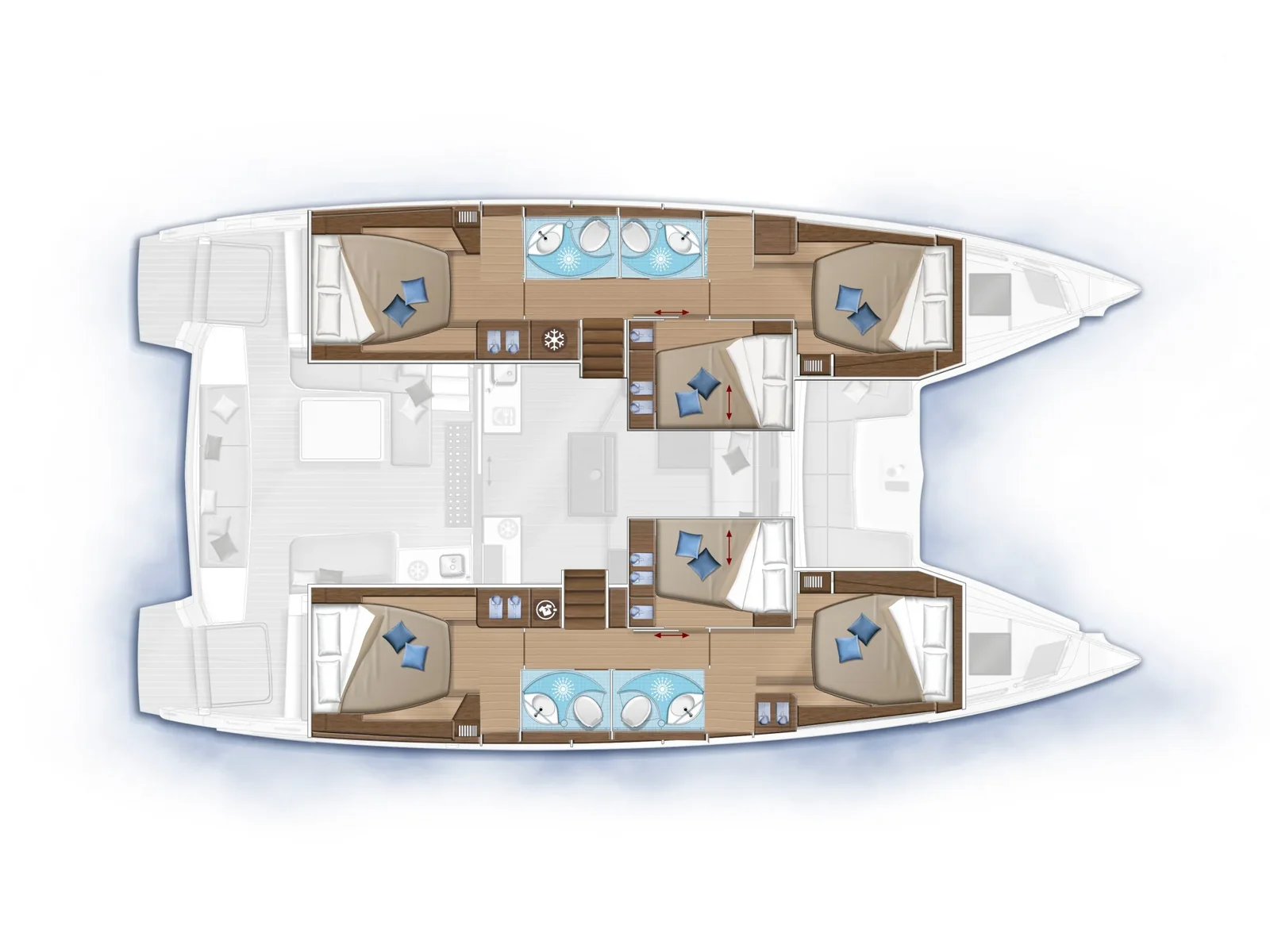 Grundriss der Yacht LAGOON 50 - Mila