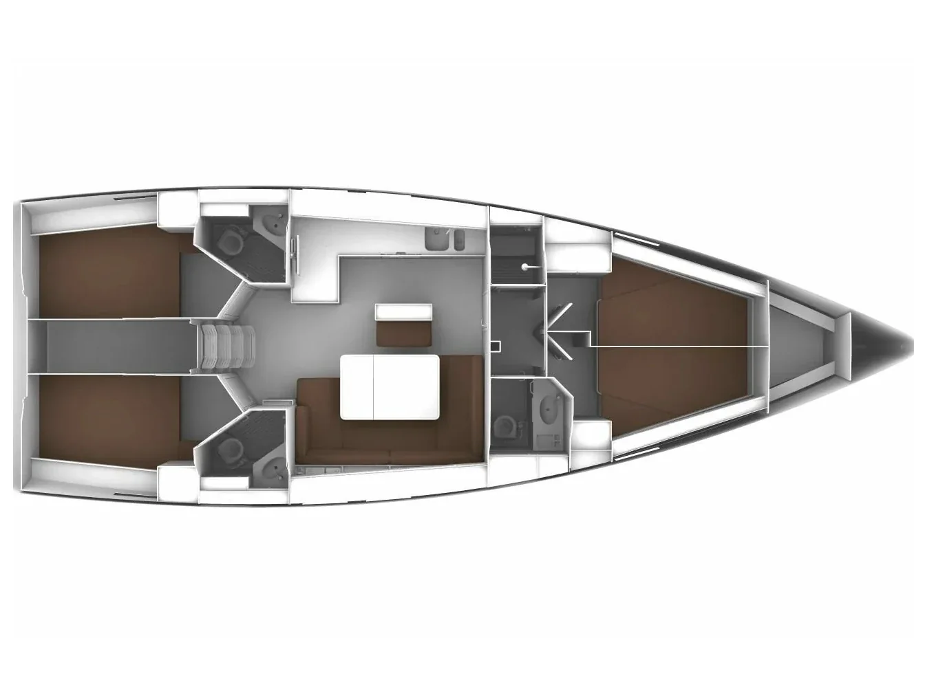 Grundriss der Yacht BAVARIA Cruiser 46 - Captain John
