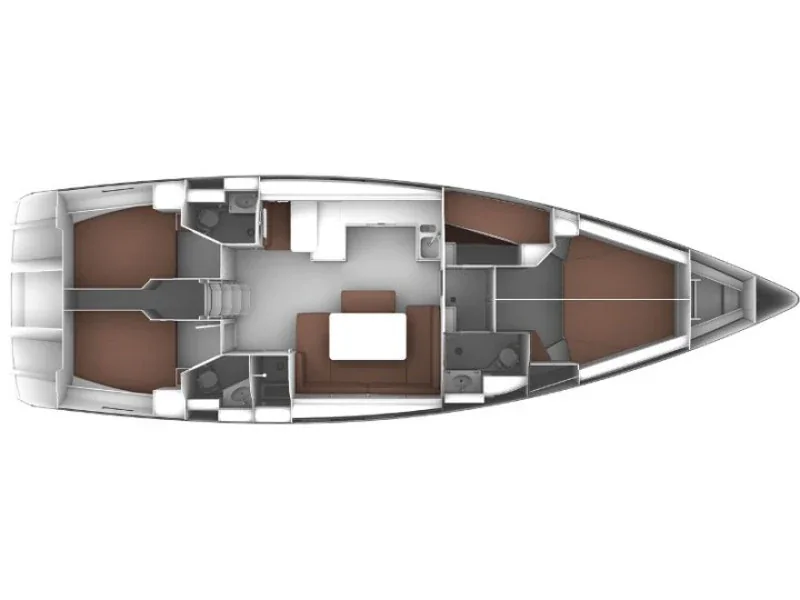 Grundriss der Yacht BAVARIA Cruiser 51 - Atma