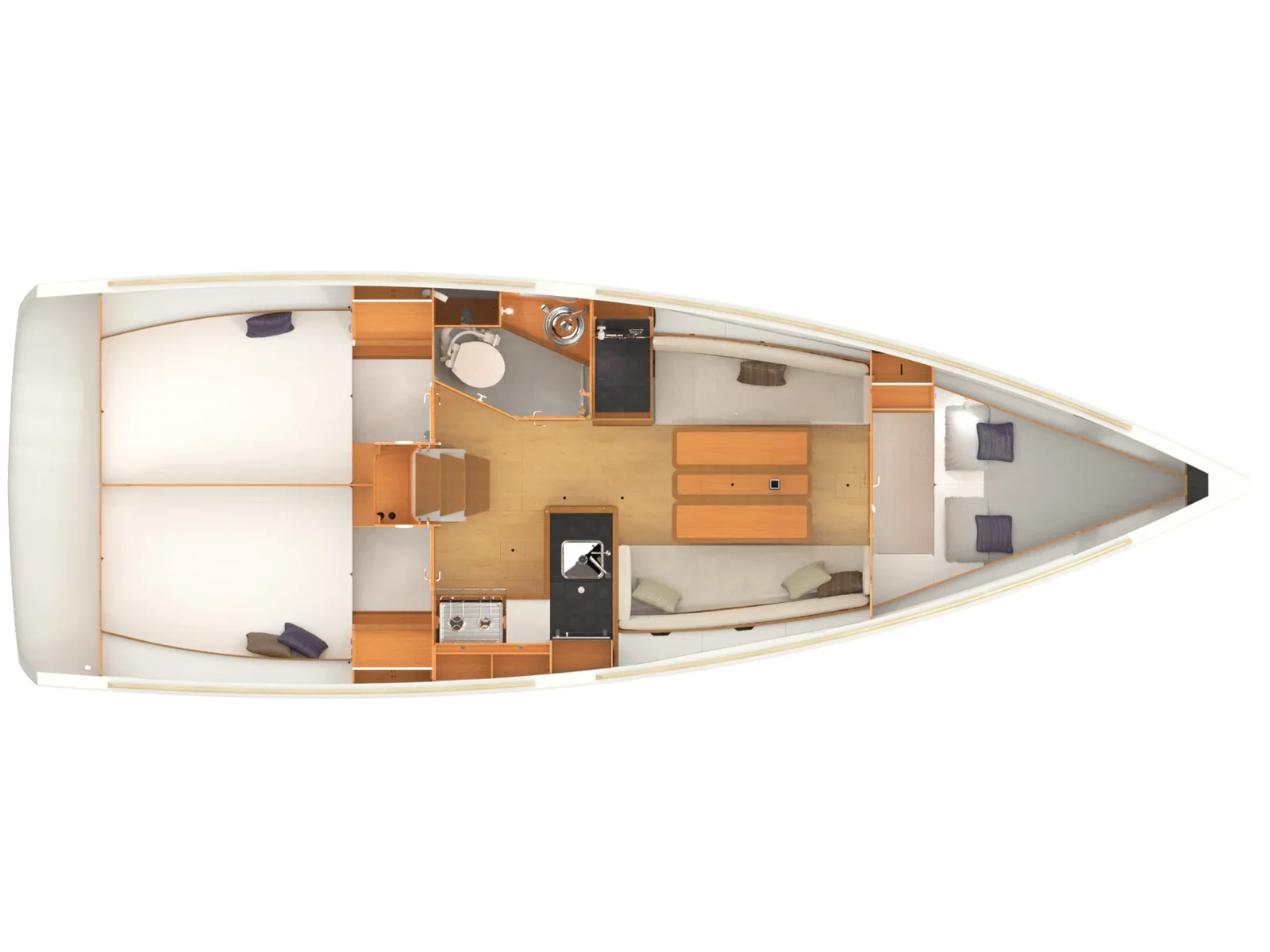 Grundriss der Yacht JEANNEAU Sun Odyssey 349 - Lydia