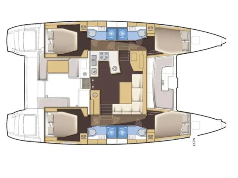 Grundriss der Yacht LAGOON 450 F - Alba Mouse
