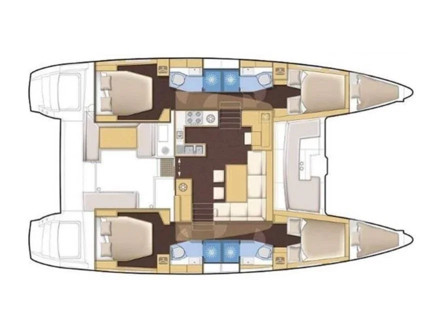 Grundriss der Yacht LAGOON 450 F - Silicia