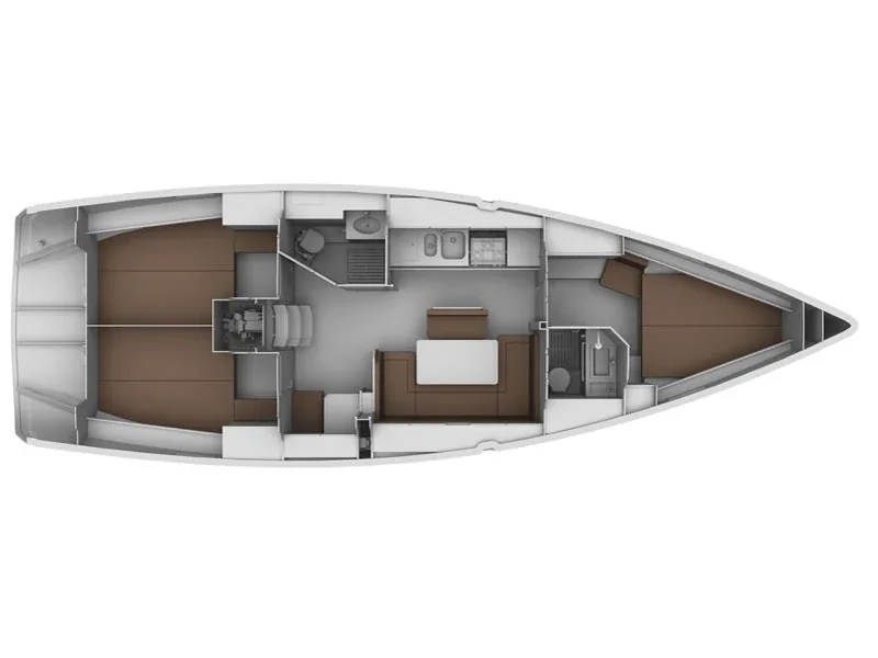 Grundriss der Yacht BAVARIA Cruiser 40 - Santiano