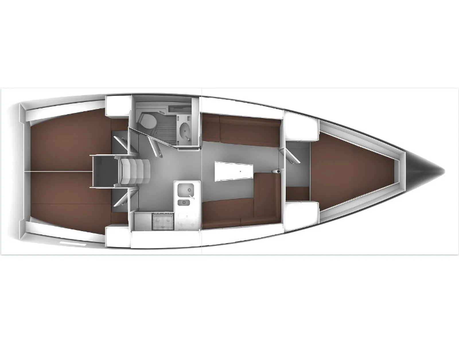 Grundriss der Yacht BAVARIA Cruiser 37 - Quing