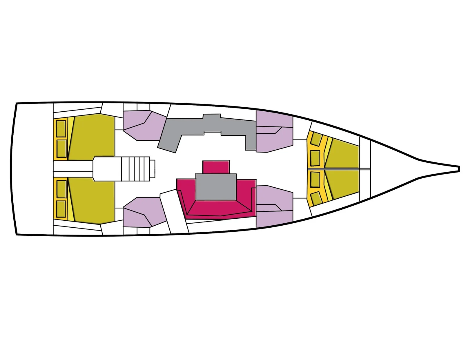 Grundriss der Yacht BENETEAU Oceanis 46.1 - Ferro Azzurro