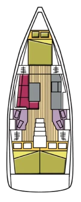 Grundriss der Yacht BENETEAU Oceanis 38.1 - Zosma