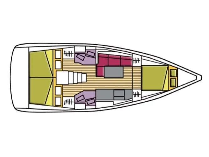 Grundriss der Yacht BENETEAU Oceanis 38.1 - Zosma