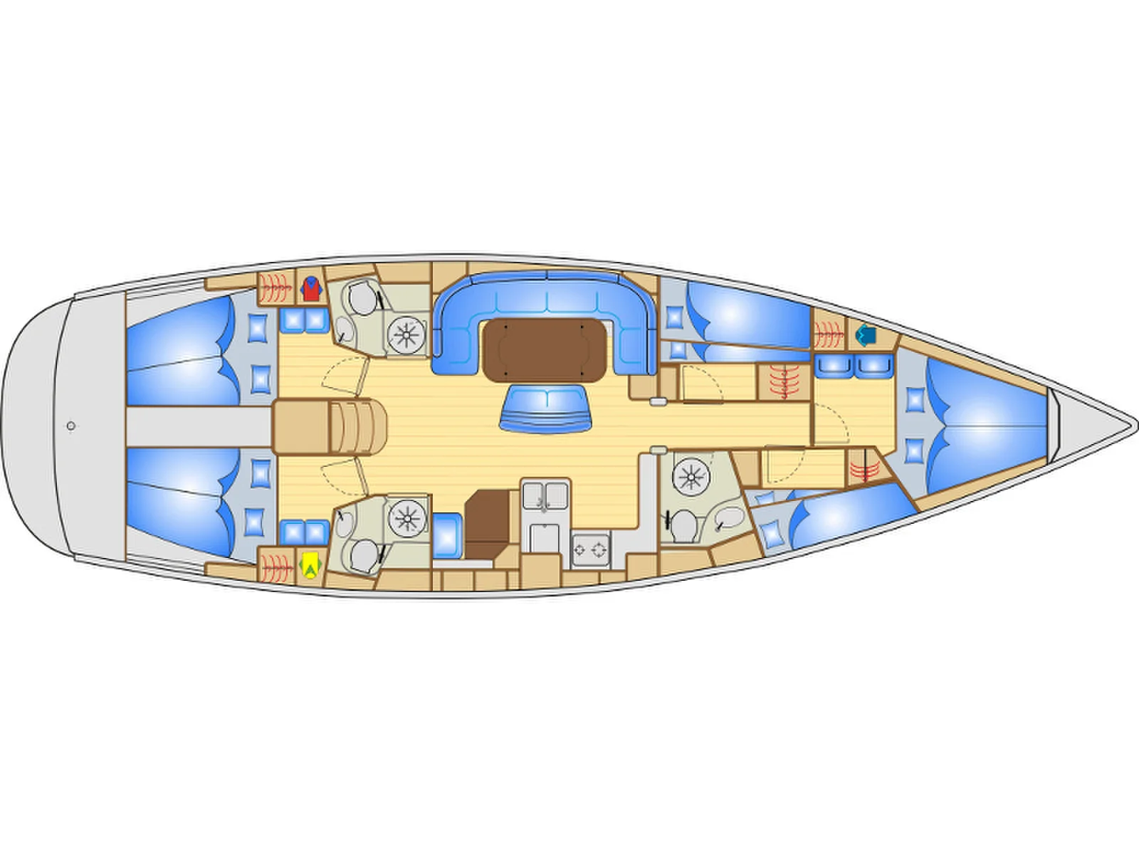 Grundriss der Yacht BAVARIA 50 Cruiser - Canelupo